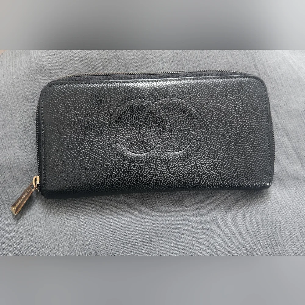 Chanel Cavier Timeless CC Zip-Around Long Wallet